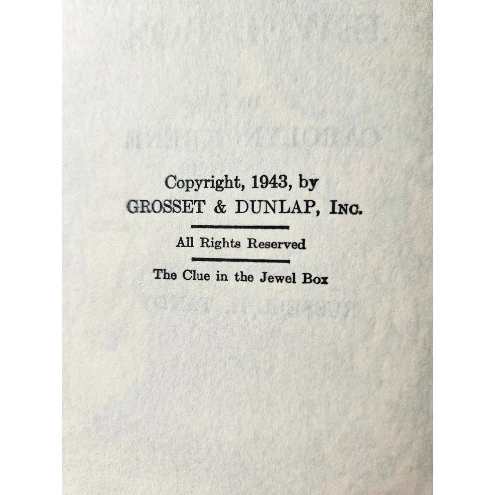 Vintage 1959 Nancy Drew #20 The Clue in the Jewel Box HC DJ Grosset‎ & Dunlap